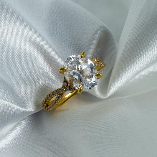 bague en argent 925 plaqué or pour femme élégante