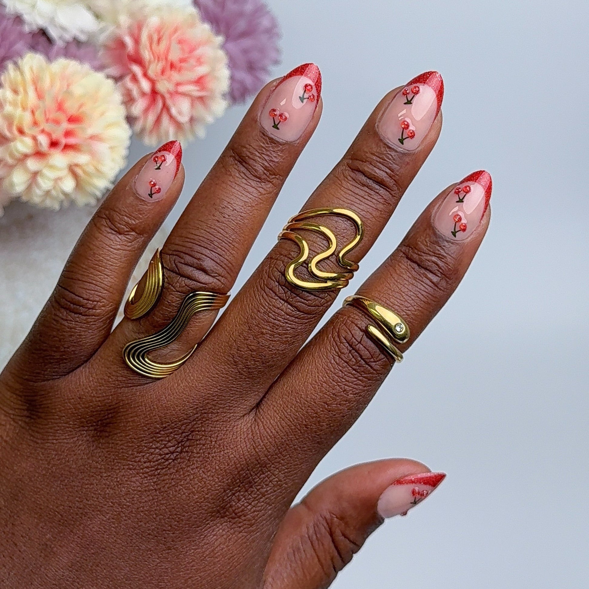 Faux ongles à pression blossom.