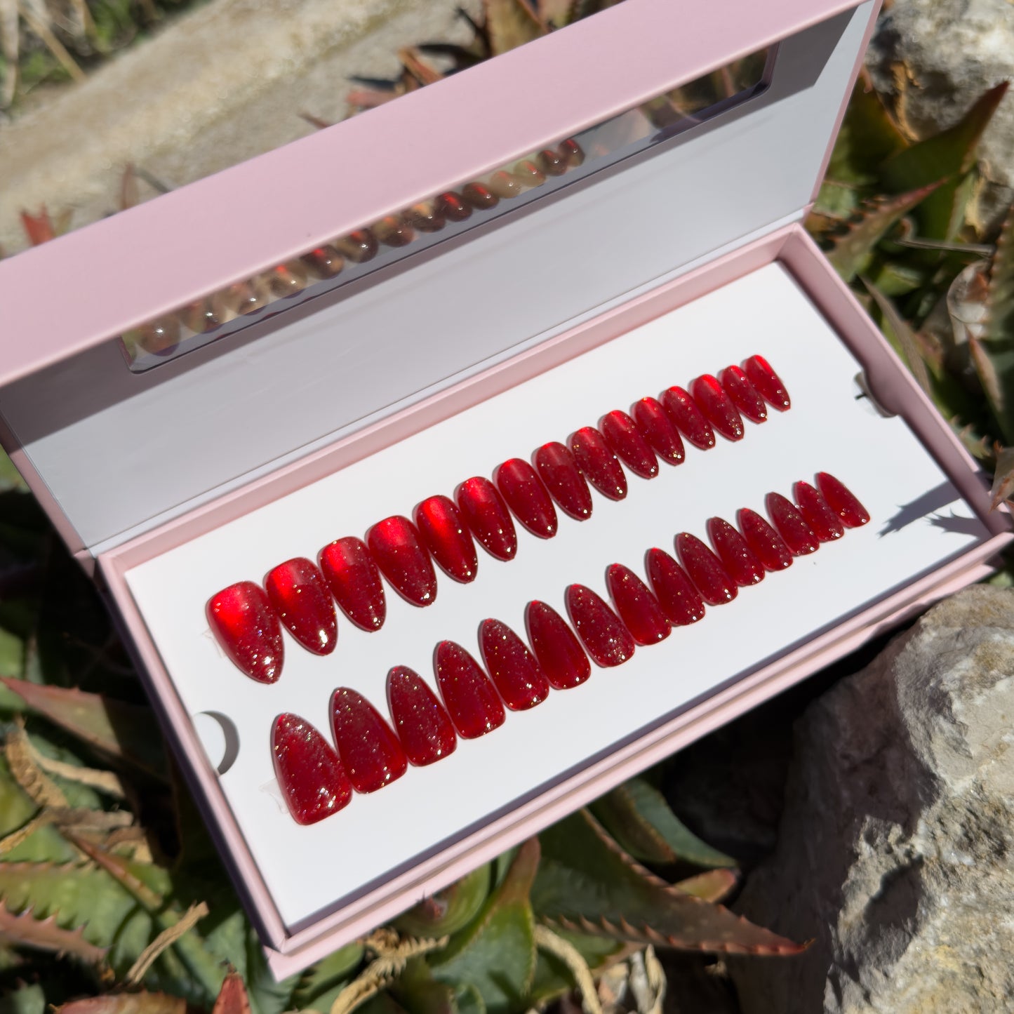 Ongles irisé rouge