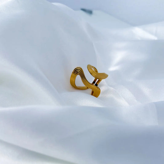 bague ajustable, bijou femme. acier inoxydable