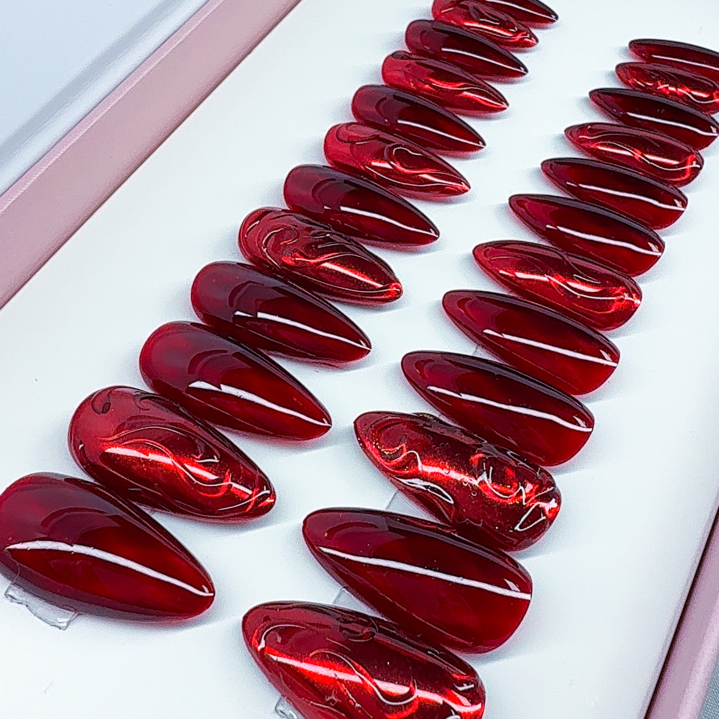 Ruby Glow Press on nails