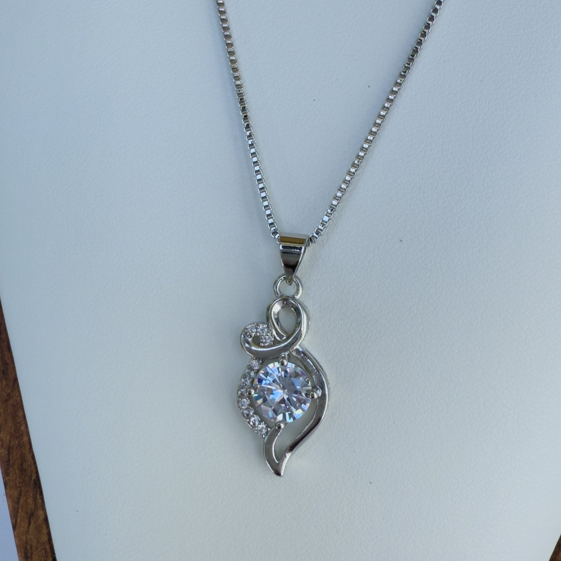 collier en argent 925 sterling plaqué rhodium