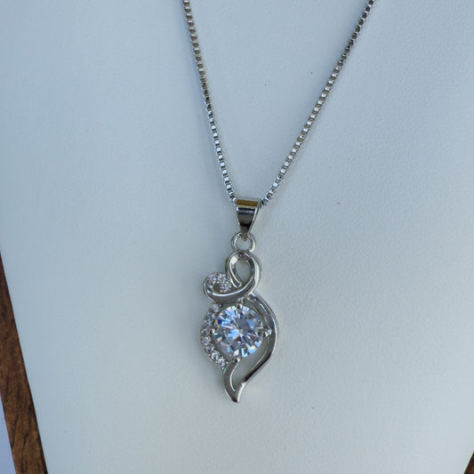 collier en argent 925 sterling plaqué rhodium
