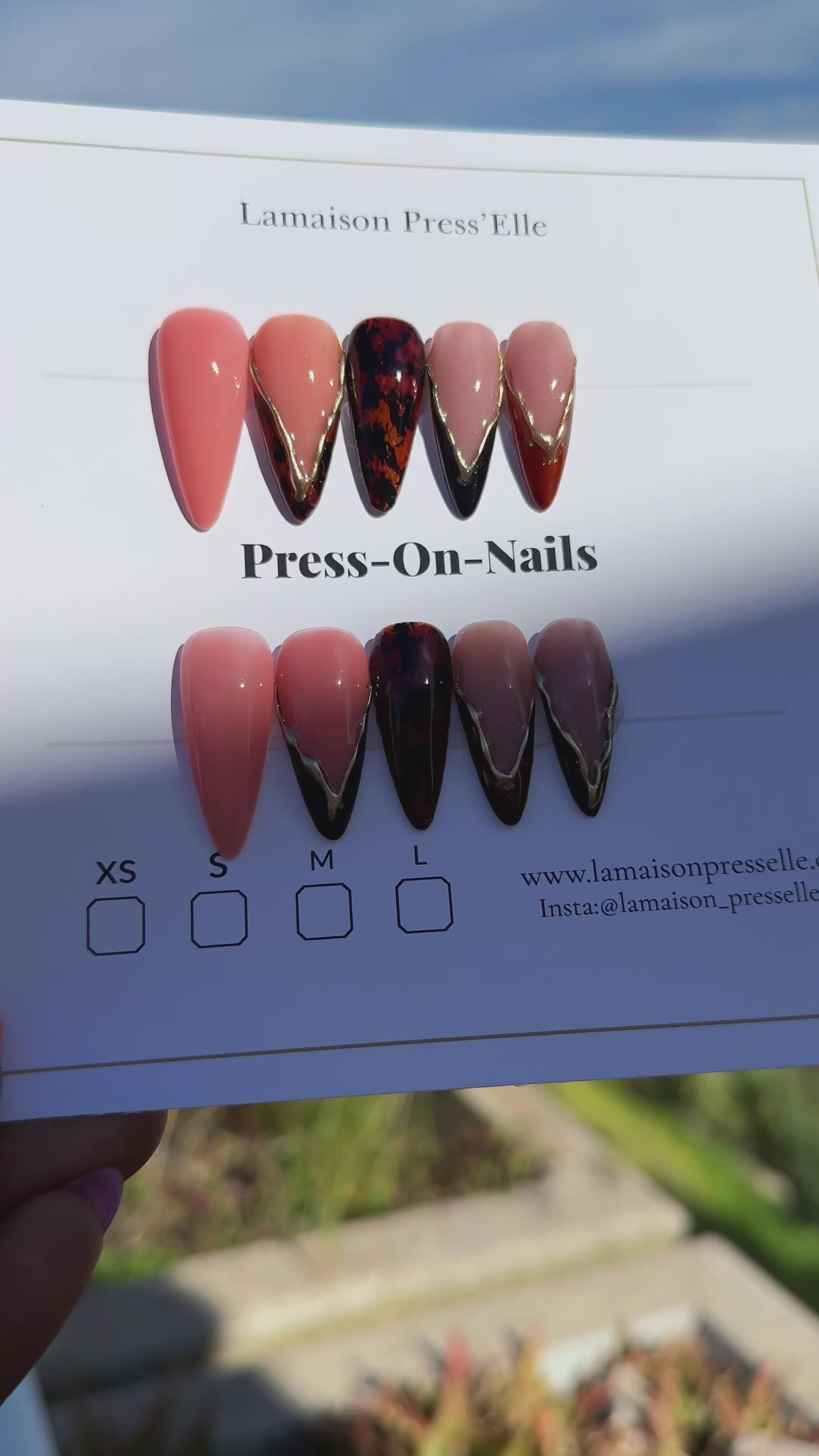 cacao rosé, press on nails. ongles réutilisables