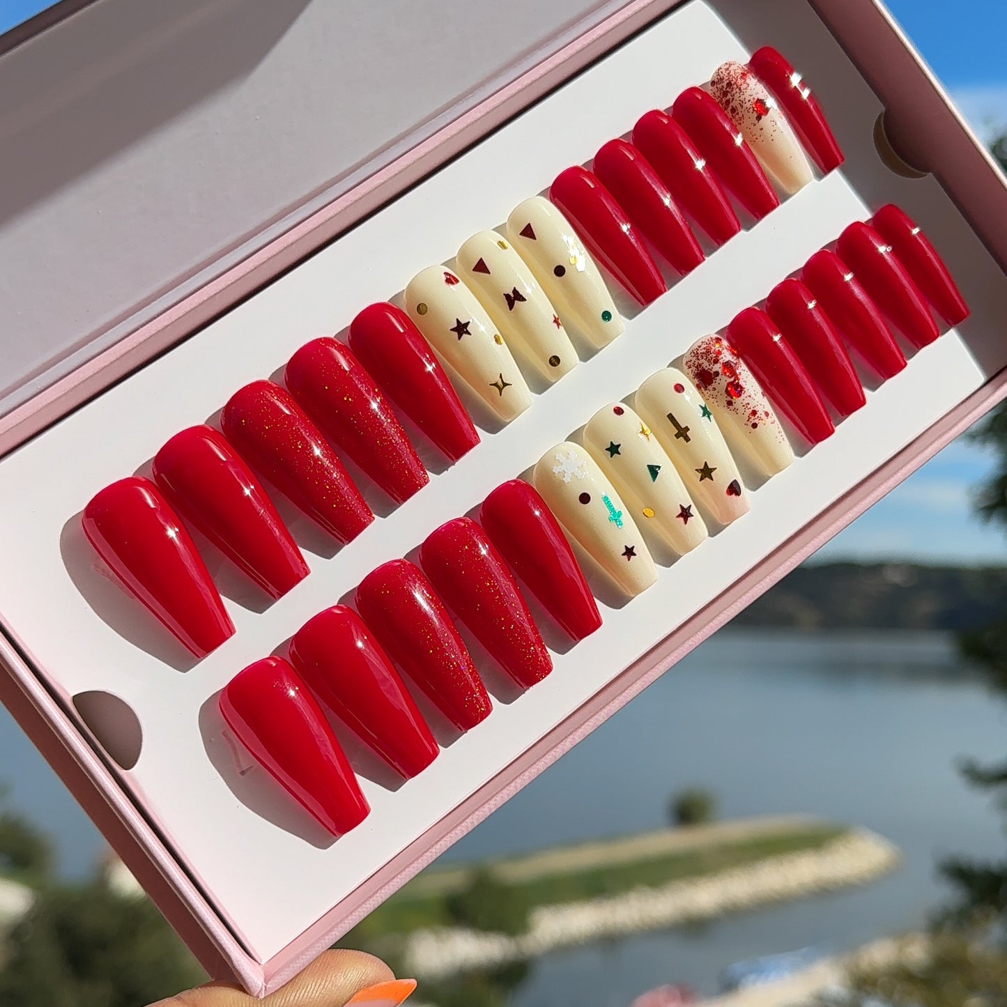 Holiday Magic Press-on-nails ( faits main )